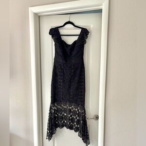 Black Lace Crochet Dress
